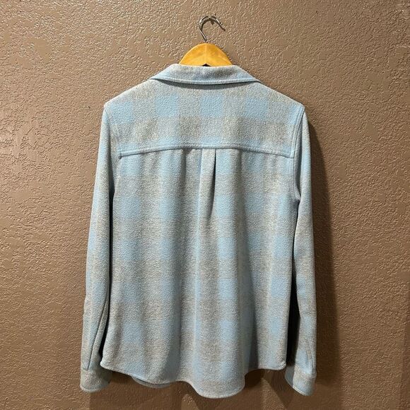 Beach Lunch Lounge Women’s Large Blue Gray Long Sleeve Button Down Shirt - Picture 2 of 7